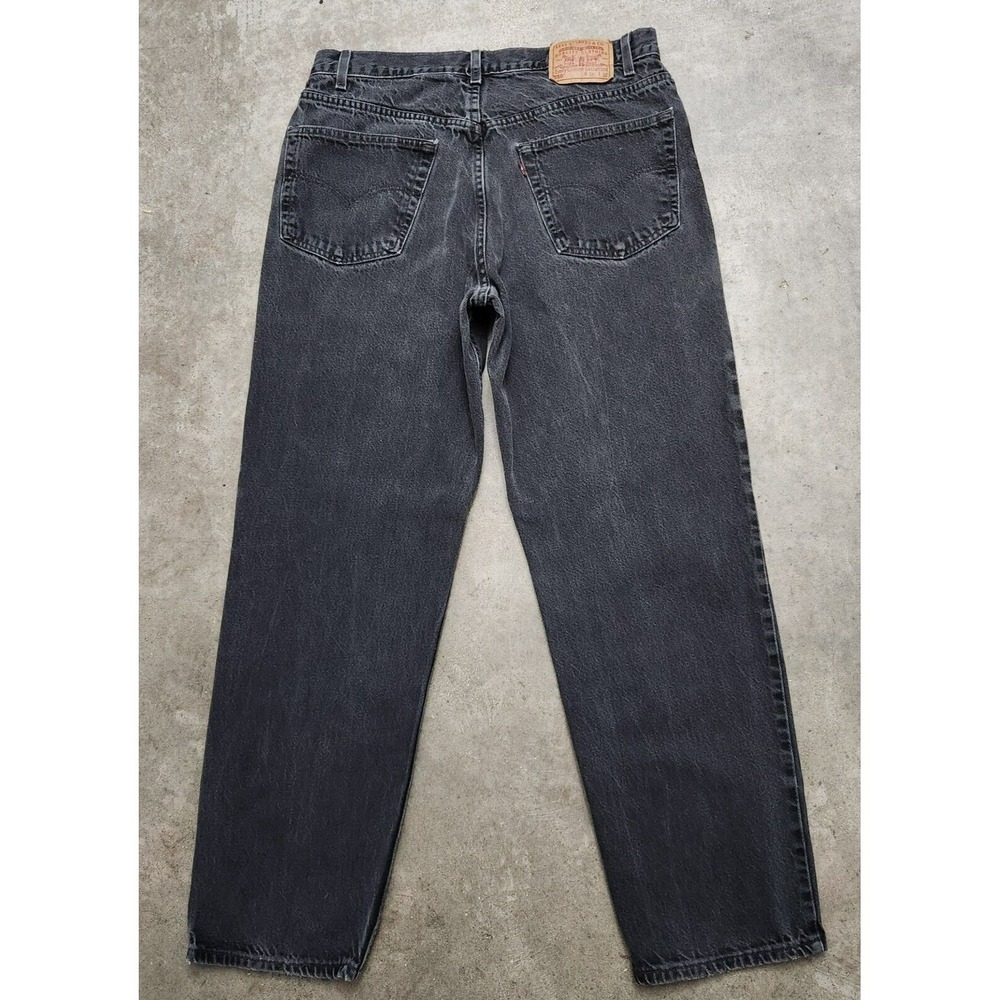 VTG Levi's 550 Relaxed Fit Jeans Men's 38x32* (36x31) Black Baggy Denim Y2K - Picture 14 of 16